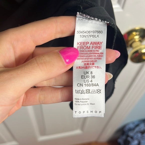 Topshop Tiffany Knot Mini Dress Black LBD Size 4 - Picture 8 of 12